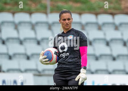 Adelaide, Australia. 6 gennaio 2024. Adelaide, Australia, 6 gennaio 2024: Ritratto di Melissa Barbieri (23 Melbourne City) durante la partita Liberty A-League tra Adelaide United e Melbourne City al Marden Sports Complex di Adelaide, Australia (Noe Llamas/SPP) credito: SPP Sport Press Photo. /Alamy Live News Foto Stock