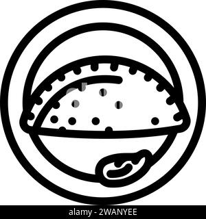 empanadas spanish cuisine line icon illustrazione vettoriale Illustrazione Vettoriale