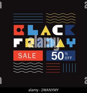 Banner per la promozione del Black Friday. Modello di design vettoriale banner per la vendita del Black Friday Illustrazione Vettoriale