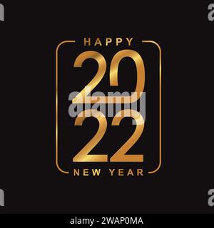 Buon anno 2021 con illustrazione vettoriale in testo dorato Illustrazione Vettoriale