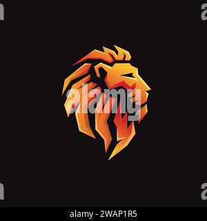 Illustrazione vettoriale della mascotte Golden Lion Head Illustrazione Vettoriale