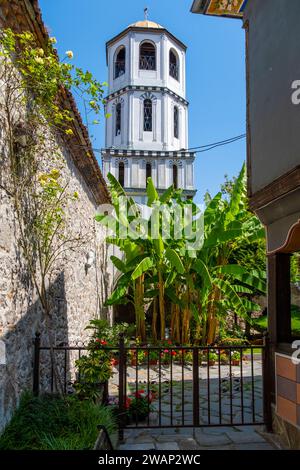 Il campanile della Chiesa di San Costantino ed Elena. Plovdiv, Bulgaria, Europa sudorientale. Foto Stock