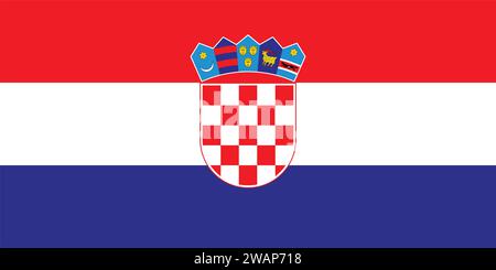 Alta bandiera dettagliata della Croazia. Bandiera nazionale della Croazia. Europa. Illustrazione 3D. Illustrazione Vettoriale