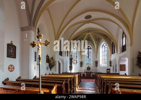 Altaussee: chiesa Altaussee, navata in Ausseerland-Salzkammergut, Steiermark, Stiria, Austria Foto Stock