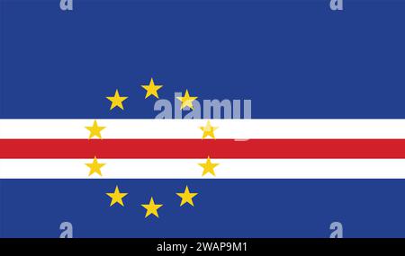Alta bandiera di Capo Verde. Bandiera nazionale di Capo Verde. Africa. Illustrazione 3D. Illustrazione Vettoriale
