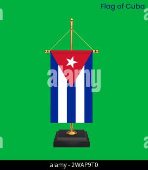 Alta bandiera di Cuba. Bandiera nazionale cubana. Nord America. Illustrazione 3D. Foto Stock