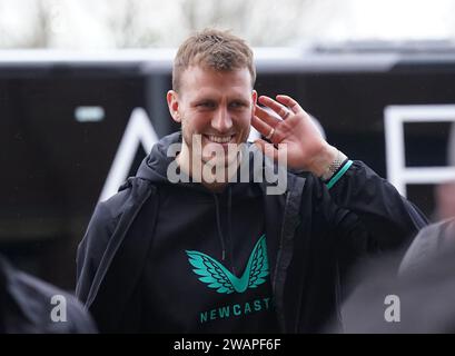 Dan Burn del Newcastle United arriva davanti alla partita del terzo turno della Emirates fa Cup tra Sunderland e Newcastle United allo Stadium of Light, Sunderland. Data immagine: Sabato 6 gennaio 2024. Foto Stock