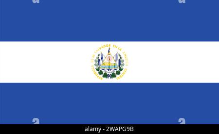 Alta bandiera dettagliata di El Salvador. Bandiera nazionale di El Salvador. Nord America. Illustrazione 3D. Illustrazione Vettoriale