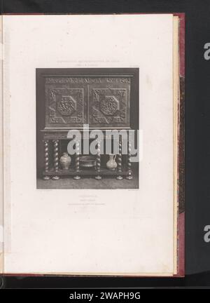 Madia Hout del XVII secolo, sulla mostra Rétrospective of 1877 a Lione, Francia, Anonimo, 1877 - in o prima del 1880 stampa fotomeccanica Lyonprinter: Paris paper ornamental cupboard (+ legno e altro materiale fitogenico) Lione Foto Stock