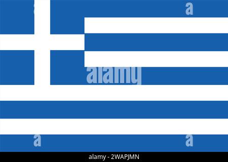 Alta bandiera dettagliata della Grecia. Bandiera nazionale della Grecia. Europa. Illustrazione 3D. Illustrazione Vettoriale
