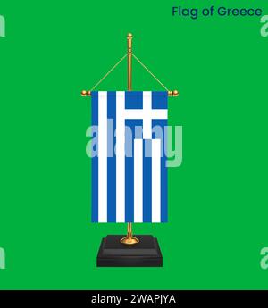 Alta bandiera dettagliata della Grecia. Bandiera nazionale della Grecia. Europa. Illustrazione 3D. Foto Stock