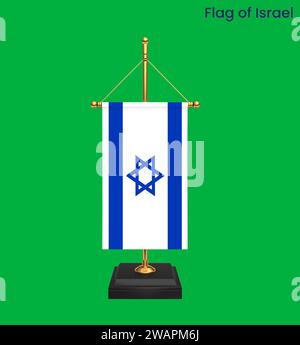 Alta bandiera di Israele. Bandiera nazionale israeliana. Asia. Illustrazione 3D. Foto Stock