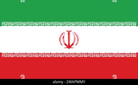 Alta bandiera dettagliata dell'Iran. Bandiera nazionale iraniana. Asia. Illustrazione 3D. Illustrazione Vettoriale