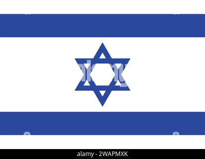 Alta bandiera di Israele. Bandiera nazionale israeliana. Asia. Illustrazione 3D. Illustrazione Vettoriale