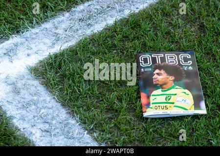 Norwich sabato 6 gennaio 2024. Norwich, Regno Unito. 6 gennaio 2024. Programma del giorno della partita prima della partita del terzo turno di fa Cup tra Norwich City e Bristol Rovers a Carrow Road, Norwich sabato 6 gennaio 2024. (Foto: David Watts | mi News) crediti: MI News & Sport /Alamy Live News Foto Stock