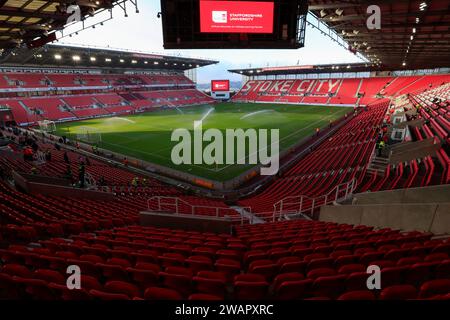 Stoke on Trent, Regno Unito. 6 gennaio 2024. Vista interna dello stadio in vista della partita del terzo turno della Emirates fa Cup Stoke City contro Brighton e Hove Albion al Bet365 Stadium, Stoke-on-Trent, Regno Unito, 6 gennaio 2024 (foto di Conor Molloy/News Images) credito: News Images Ltd/Alamy Live News Foto Stock