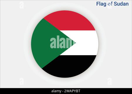 Alta e dettagliata bandiera del Sudan. Bandiera nazionale del Sudan. Africa. Illustrazione 3D. Illustrazione Vettoriale