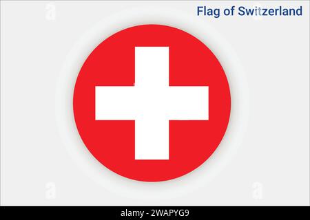 Alta bandiera della Svizzera. Bandiera nazionale della Svizzera. Europa. Illustrazione 3D. Illustrazione Vettoriale