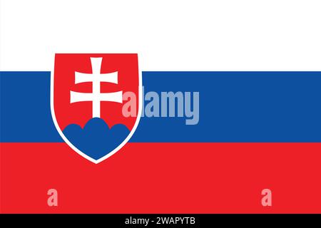 Bandiera molto dettagliata della Slovacchia. Bandiera nazionale della Slovacchia. Europa. Illustrazione 3D. Illustrazione Vettoriale