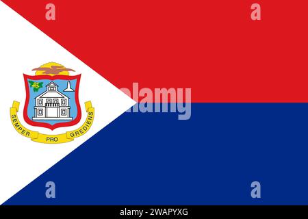 Alta bandiera dettagliata di St. Martin. National St Martin flag. Nord America. Illustrazione 3D.-- Foto Stock