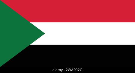 Alta e dettagliata bandiera del Sudan. Bandiera nazionale del Sudan. Africa. Illustrazione 3D. Illustrazione Vettoriale