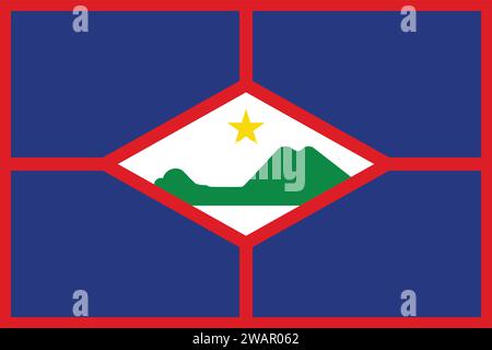 Alta e dettagliata bandiera di Sant'Eustazio. National St Bandiera di Eustatius. Sud America. Illustrazione 3D. Illustrazione Vettoriale
