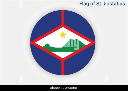 Alta e dettagliata bandiera di Sant'Eustazio. National St Bandiera di Eustatius. Sud America. Illustrazione 3D. Illustrazione Vettoriale