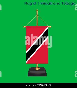 Alta bandiera di Trinidad e Tobago. Bandiera nazionale Trinidad e Tobago. Sud America. Illustrazione 3D. Foto Stock