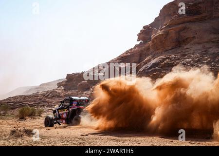 405 VAYSSADE Florent (fra), REY Nicolas (fra), Sébastien Loeb Racing - Bardahl Team, Polaris RZR Pro R, FIA SSV, azione durante la fase 1 della Dakar 2024 il 6 gennaio 2024 tra al-Ula e al Henakiyah, Arabia Saudita - foto Florent Gooden / DPPI Foto Stock