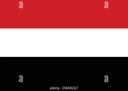 Alta bandiera dettagliata dello Yemen. Bandiera nazionale dello Yemen. Asia. Illustrazione 3D. Illustrazione Vettoriale