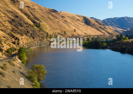 Hells Canyon Reservoir, Hells Canyon Seven Devils Scenic area, Hells Canyon Scenic Byway, Payette National Forest, Idaho Foto Stock