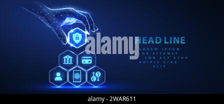 Sistema bancario sicuro complesso. Illustrazione Vettoriale