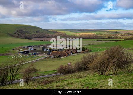 Tolmare fattoria nel South Downs National Park vicino a Findon nella West Sussex. Foto Stock