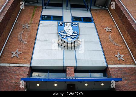 Sheffield, Regno Unito. 6 gennaio 2024. Veduta generale dello stadio durante il Sheffield Wednesday FC contro Cardiff City FC Emirates fa Cup 3° turno partita all'Hillsborough Stadium, Sheffield, Inghilterra, Regno Unito il 6 gennaio 2024 credito: Every Second Media/Alamy Live News Foto Stock