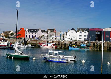 Porto di pesca le Guivinec, Finistere, Bretagne, Francia, Europa Foto Stock