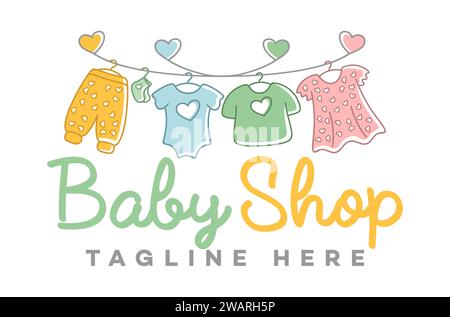 Moderno logo per baby shop. Illustrazione vettoriale. Illustrazione Vettoriale