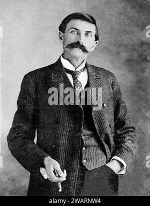 Pat Garrett. Ritratto dell'uomo di legge americano, Patrick Floyd Jarvis Garrett (1850-1908), 1903. Garrett è famoso per aver ucciso Billy the Kid. Foto Stock