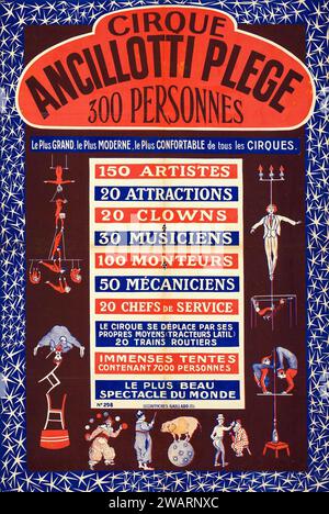 Cirque Ancillotti Plege (1920 circa) poster d'epoca del Circo francese Foto Stock