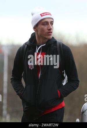 Sunderland sabato 6 gennaio 2024. Jack Clarke del Sunderland durante la partita del terzo turno di fa Cup tra Sunderland e Newcastle United allo Stadium of Light, Sunderland sabato 6 gennaio 2024. (Foto: Michael driver | mi News) crediti: MI News & Sport /Alamy Live News Foto Stock