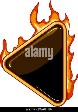 interfaccia fire game button illustrazione vettoriale dei cartoni animati Illustrazione Vettoriale