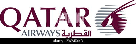 Qatar Airways | Qatar Airways firma , migliore compagnia aerea al mondo, compagnia aerea Illustrazione Vettoriale
