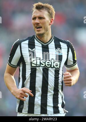 Sunderland sabato 6 gennaio 2024. Dan Burn del Newcastle United durante la partita di fa Cup del terzo turno tra Sunderland e Newcastle United allo Stadium of Light, Sunderland, sabato 6 gennaio 2024. (Foto: Michael driver | mi News) crediti: MI News & Sport /Alamy Live News Foto Stock