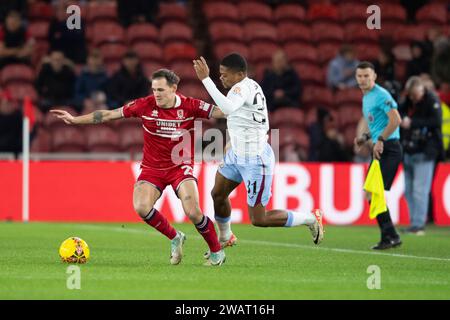 Middlesbrough sabato 6 gennaio 2024. Lukas Engel del Middlesbrough durante la partita di fa Cup del terzo turno tra Middlesbrough e Aston Villa al Riverside Stadium di Middlesbrough sabato 6 gennaio 2024. (Foto: Trevor Wilkinson | mi News) crediti: MI News & Sport /Alamy Live News Foto Stock