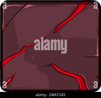 illustrazione vettoriale dei cartoni animati rock lava game button Illustrazione Vettoriale