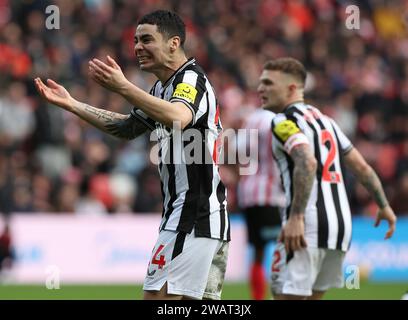 Sunderland, Regno Unito. 6 gennaio 2024. Miguel Almiron del Newcastle United durante la partita di fa Cup allo Stadium of Light, Sunderland. Il credito fotografico dovrebbe leggere: Nigel Roddis/Sportimage Credit: Sportimage Ltd/Alamy Live News Foto Stock