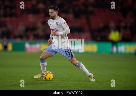 Middlesbrough sabato 6 gennaio 2024. Alex Moreno dell'Aston Villa durante il terzo turno di fa Cup tra Middlesbrough e Aston Villa al Riverside Stadium di Middlesbrough sabato 6 gennaio 2024. (Foto: Trevor Wilkinson | mi News) crediti: MI News & Sport /Alamy Live News Foto Stock