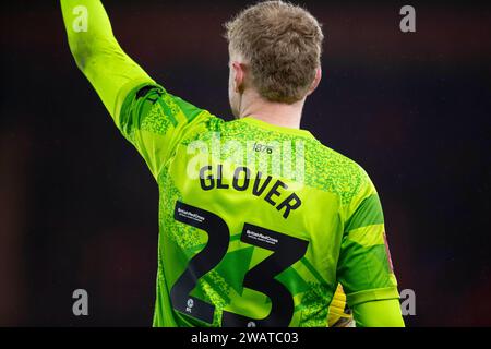 Middlesbrough sabato 6 gennaio 2024. Il portiere del Middlesbrough Tom Glover durante il terzo turno di fa Cup tra Middlesbrough e Aston Villa al Riverside Stadium di Middlesbrough sabato 6 gennaio 2024. (Foto: Trevor Wilkinson | mi News) crediti: MI News & Sport /Alamy Live News Foto Stock