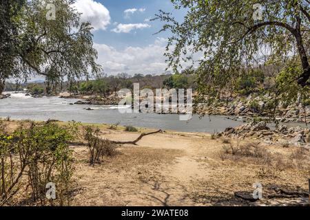 Shire river, Majete riserva faunistica, Malawi Foto Stock