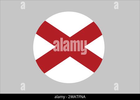 Alta bandiera dettagliata dell'Alabama. Bandiera dello stato dell'Alabama, bandiera nazionale dell'Alabama. Bandiera dello stato dell'Alabama. USA. America. Illustrazione Vettoriale