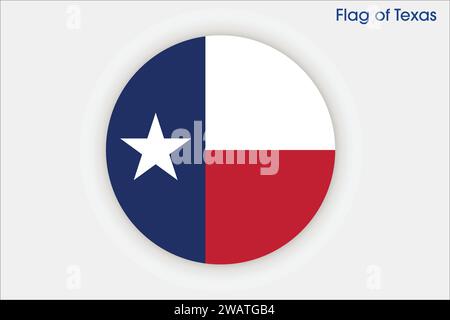 Alta bandiera del Texas. Bandiera dello stato del Texas, bandiera nazionale del Texas. Bandiera dello stato del Texas. USA. America. Illustrazione Vettoriale